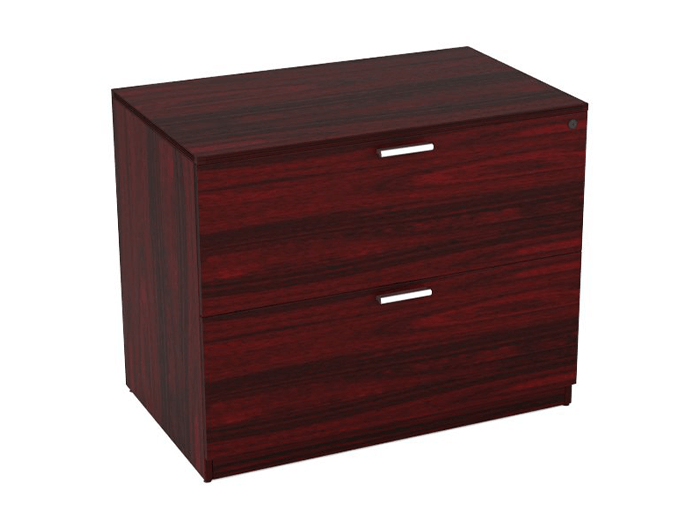 Euroline 30" 2 Dr Lateral File w/ lock Mahogany