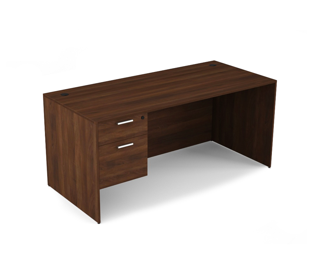 Euroline 30x60 Sgl Ped Desk Walnut