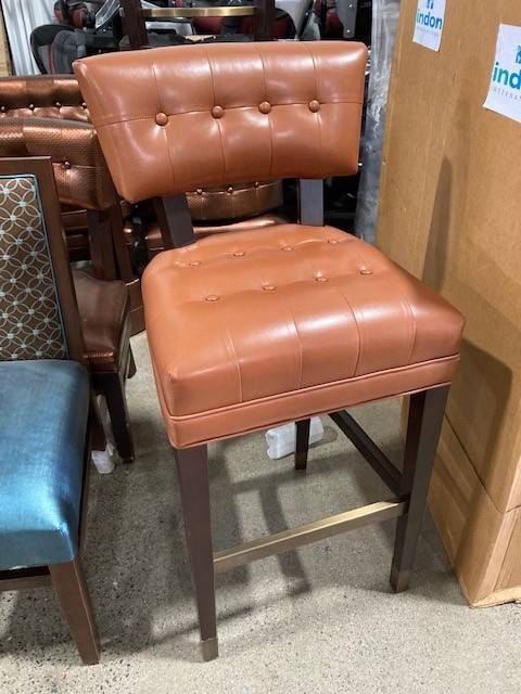 Brown Leather Bar Stool