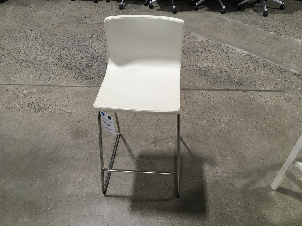 White Leather Bar Stool