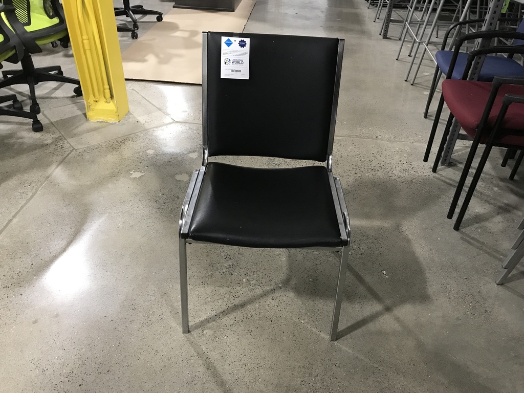 black vinyl banquet chair