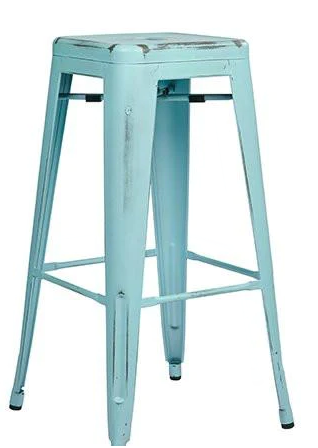 30" Metal Barstool, Antique Sky Blue Finish *List $480*