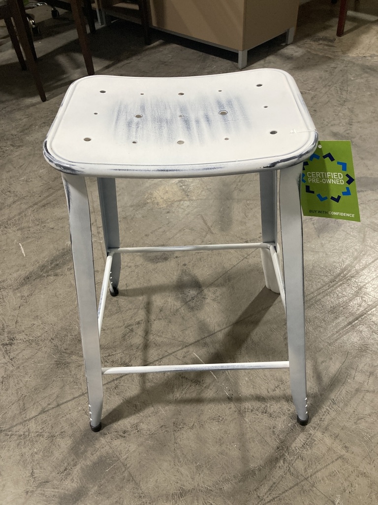 White Metal Stool New *List $325.00