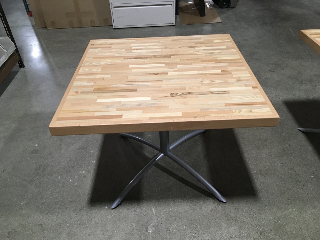 36" Square Butcher Block w/ Silver Arch Base New *List $998*