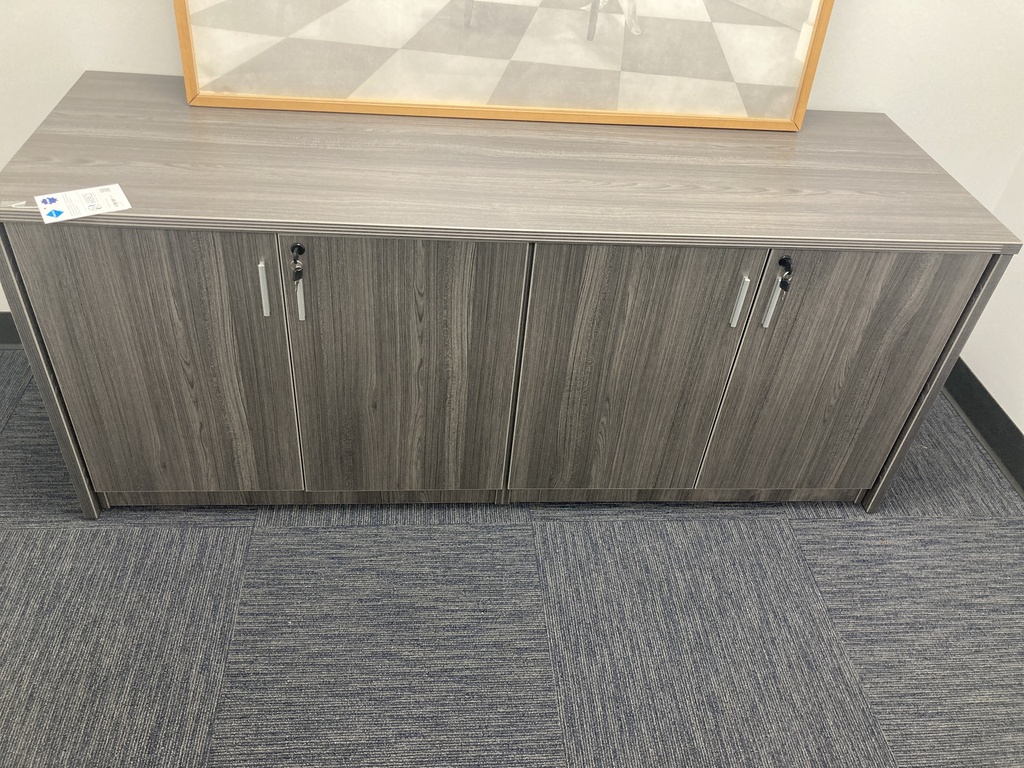 Euroline 71" Credenza w/ storage units Grey