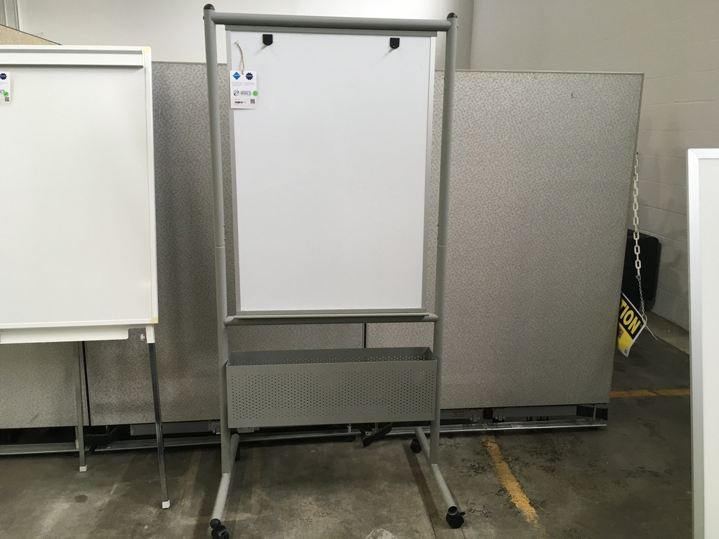 6'x3' Mobile White board W/Basket