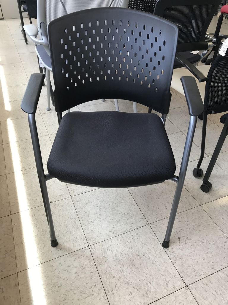 D-K PRM-3204TG Black Stack Chairs with Arms