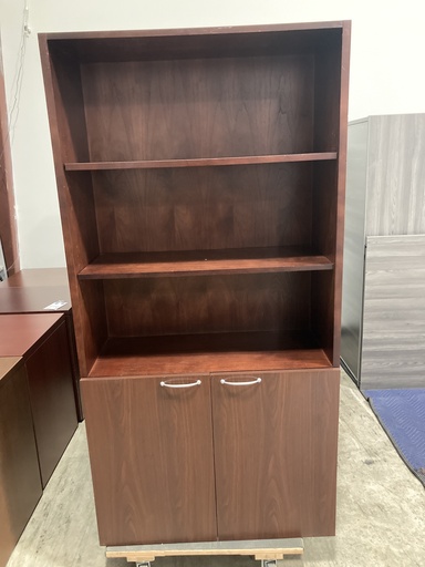 36" Storage Cabinet w/Hutch - Mahogany