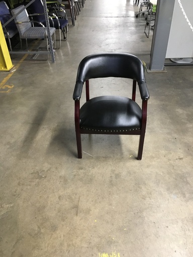 Black Vinyl Traditional Side Chair