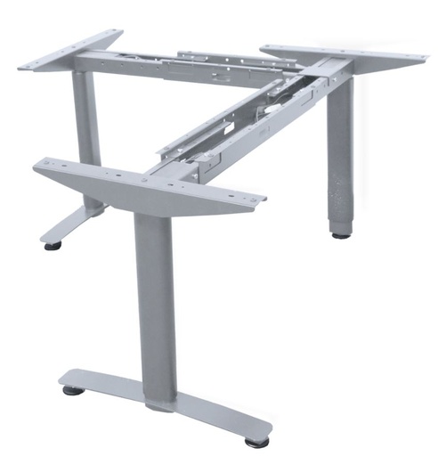 [OMUJ.333.SL.001] Euroline Powered Table Base 3 Stage 3 Motor 90 degree Silver