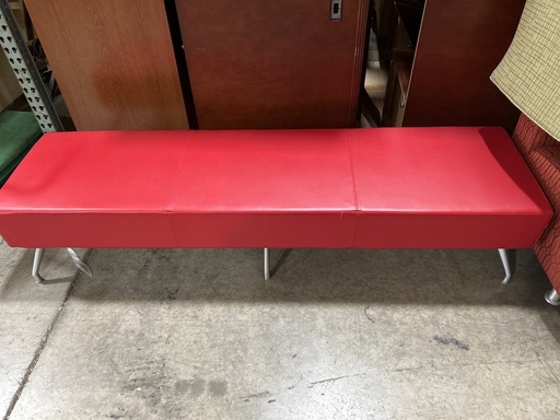 80" Red Vinyl Bench