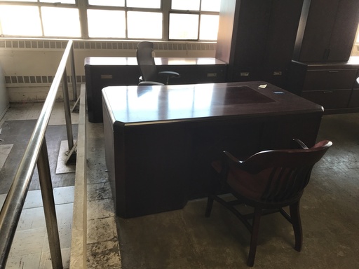 65" Single Ped Desk 71" storage credenza