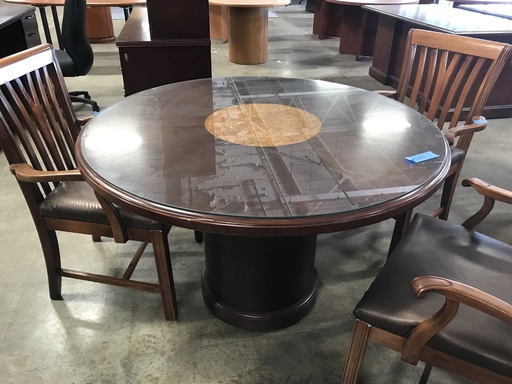 48" Round Table w/ Glass Top