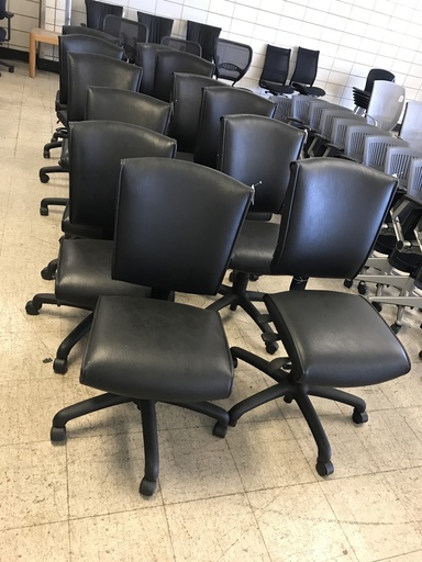 Armless Vinyl Task Chair- Black