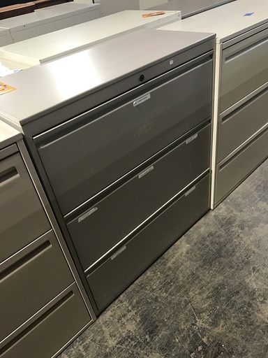 36" 3 Drawer Lateral Brown