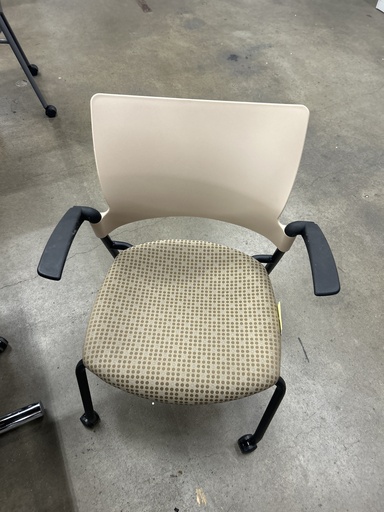 Sit on It Stack Chair w/Wheels Beige