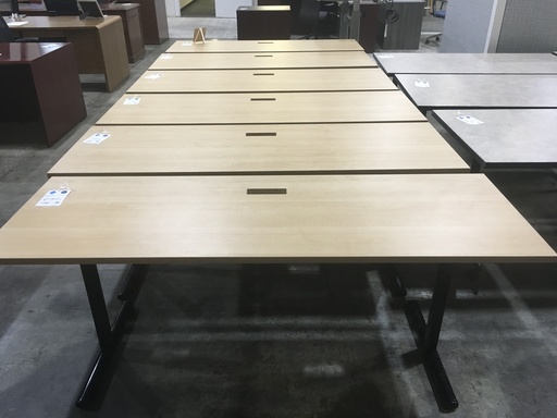 24x72  Oak Training Table w/ Black legs  