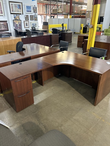 60" Single Ped Kimball LH L-Desk 36" Return   