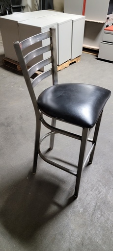 Black and metal bar stool