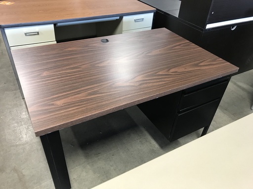 30in x 48in Desk Metal Base Walnut top