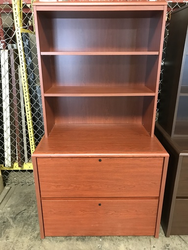 (2) Drawer Lateral with Hutch (cherry)