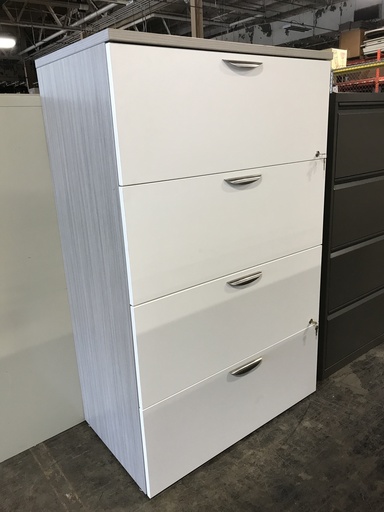 (4) Drawer Laminate Lateral Gray/White