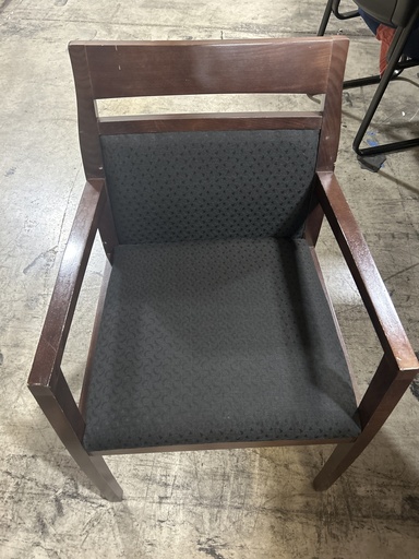 Wood Frame Guest Chair, Black Fabric - Paoli