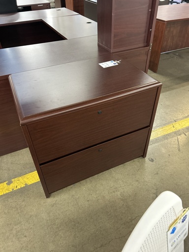 36" 2 Drawer Lateral File Mahogany 