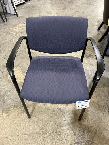 Black Frame Blue Fabric Guest Chair