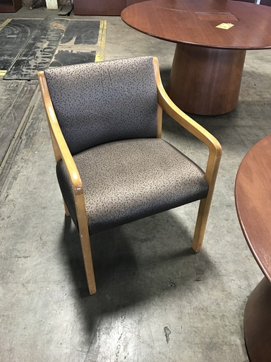 Wood Wide Frame Guest Chair Designer Fabric 