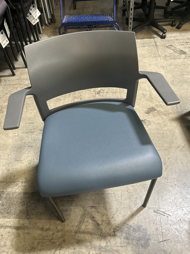 Grey Cafe Chairs w/ Blue Seat