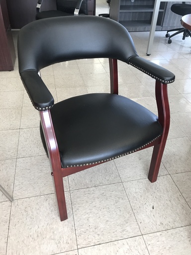 Boss 9545 Wood Frame Leather Guest Chair