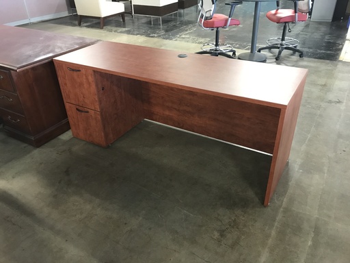 Maverick 72x24in Single Ped Cherry Credenza