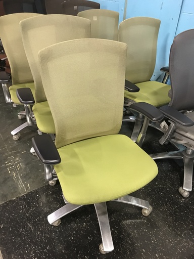 Knoll Life Chair lime green fixed arm