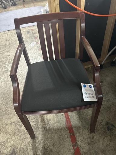 Mahogany Wood Frame Guest - Black Seat