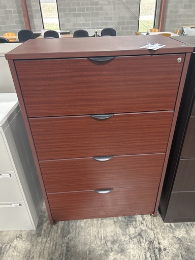 36" 4 Drawer Lateral - Mahogany  