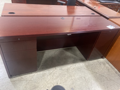 20x72 Dbl Ped Credenza - Mahogany