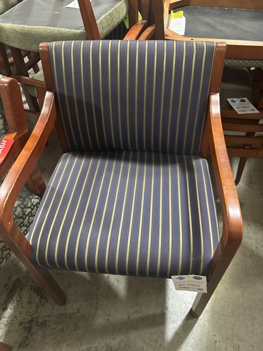 Cherry Wood Frame Guest - Blue and gold stripes