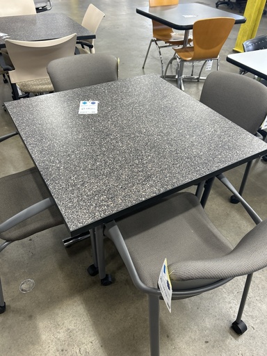 Black Marbled Square Breakroom Table 