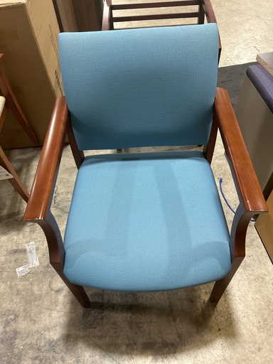 Wood Frame Guest Chair - Cherry w/Blue