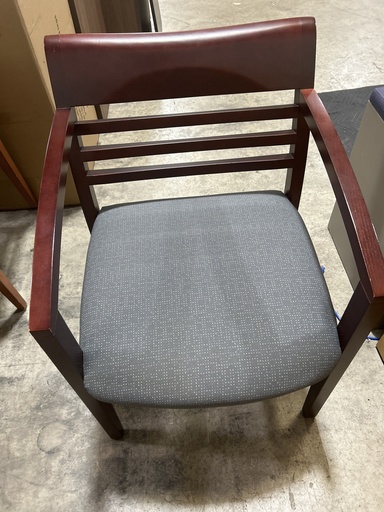 Wood Frame Guest Chair - Mahogany w/Grey Dot