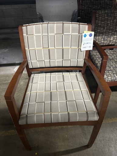 Kimball Office Side Chair Beige Rectangles