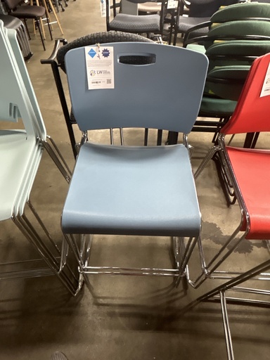 Light Blue Plastic Stool With Handle