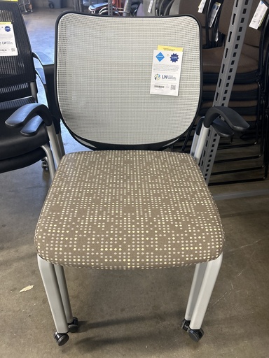 Hon Brown Side Chair with Dots on Wheels