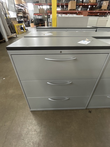 Hon 3 Drawer 36" Lateral With Gray Laminate Top