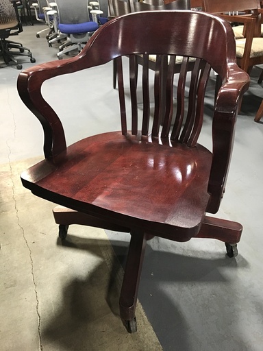 Traditional Wood Guest Chair w castors mahogany