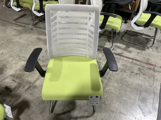 Sled Base Mesh Back, Green Seat Guest Chair