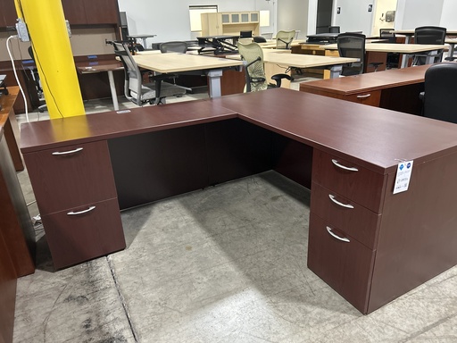 30x66 LH L Mahogany Desk