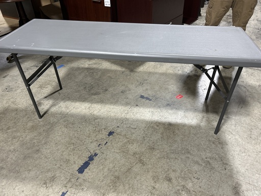 24"x72" Blow Mold Folding Table Grey