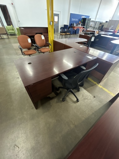 36x72 Hon Dble Ped Desk Mahogany  